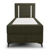 Kontinentální postel Norco 80x200 zelená stylová postel s úložným boxem osvětlení v čele postele dodává jedinečný nádech