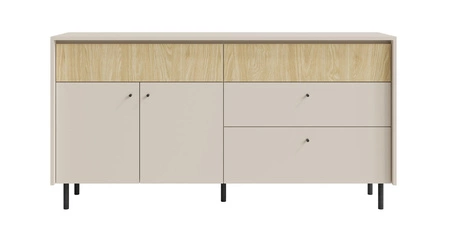 Nábytková sestava Cappo béžový písek / olejovaný dub Stylový nábytek do obývacího pokoje v decentních barvách a minimalistickém provedení