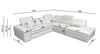 Rohová sedací souprava s funkcí spaní Viano IX krémová pravostranná stylová rohová sedací souprava s kontejnery na lůžkoviny ideální kus nábytku do velkého obývacího pokoje