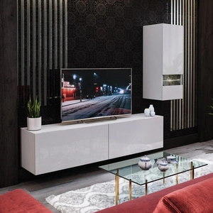 Nábytková sestava Omega bílý lesk mimořádné řešení ideální pro každý obývací pokoj opticky zvětšuje interiér