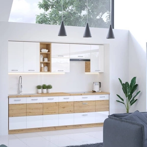 Sada kuchyňského nábytku Alpine 260 cm Skříňky vypadají skvěle v klasických i moderních interiérech