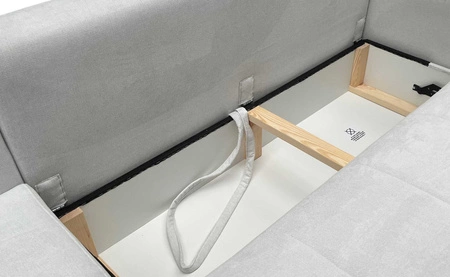 Bovec III rohová pohovka s funkcí spaní béžová levá extrémně stylová rohová rozkládací pohovka ideální pro prostorný obývací pokoj