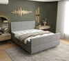 Kontinentální postel Benet 160x200 světle šedá v moderním skandinávském stylu s výrazným čelem a nohou