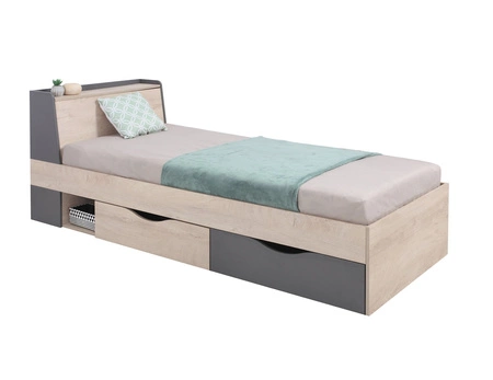 Sada nábytku Dzeta dub / antracit ideální do dětského pokoje nebo pokoje pro mladé v módním stylu