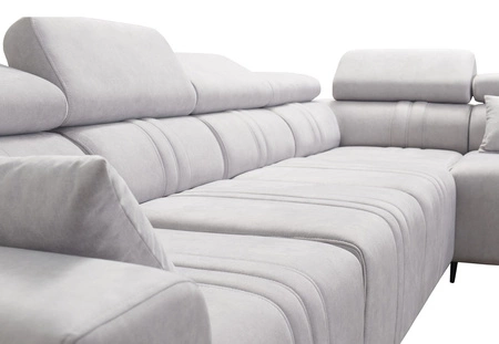 Rohová sedací souprava s funkcí spaní Castel XI modrá pravá strana pohodlná rohová sedací souprava s úložným prostorem na lůžkoviny odolná tkanina