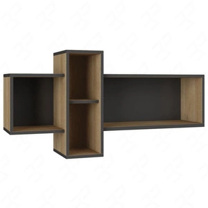 Police Nano 110 cm grafit / dub riviera moderní designový nábytek vysoce kvalitní hrany police zakončené speciální dýhou