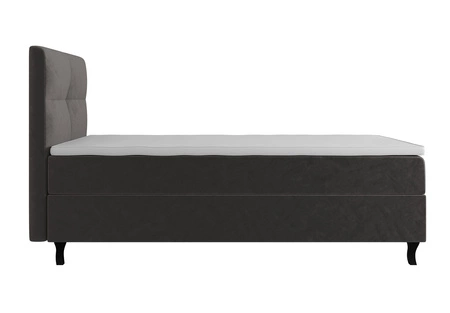 Kontinentální postel Melba 120x200 šedá v moderním skandinávském stylu s čalouněným čelem postele s úložným boxem