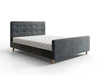 Čalouněná postel Isara 180x200 v grafitové barvě s úložným prostorem v moderním skandinávském stylu s výrazným čelem a podnožkou