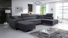 Nausa VI rohová sedací souprava s funkcí spaní grafitová levá stylová rohová sedací souprava do obývacího pokoje s pohodlnou povrchovou úpravou měkká sametová látka
