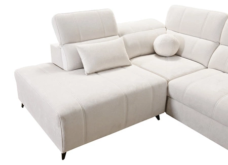 Rohová rozkládací pohovka s funkcí spaní Penejos XI Lux béžová levá stylová rohová rozkládací pohovka s pohodlnou výsuvnou opěrkou nohou