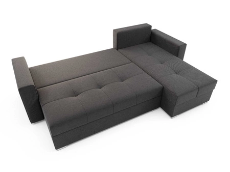 Šedá pravá rohová pohovka Aldo s funkcí spaní zaručuje nejvyšší pohodlí a funkčnost