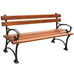 Zahradní lavička 150 cm FIEM-03-LP-150 litinová lavička s opěradlem lakovaná olše