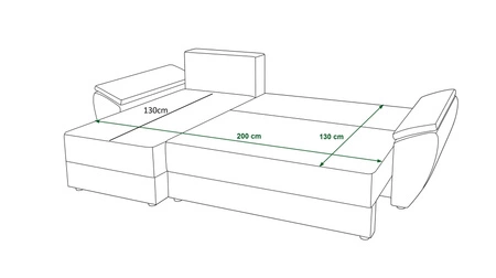 Rohová pohovka s funkcí spaní Fogu II zelená levá stylová rohová pohovka s pohodlnými područkami a kontejnerem na lůžkoviny