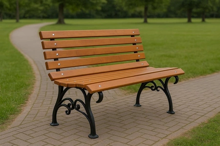 Zahradní lavice 180 cm Fiemar FIEM-13-LKL-180 litina s opěradlem lakované dřevo olše