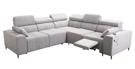 Rohová sedací souprava s funkcí spaní Castel III Lux béžová pravý roh mimořádně pohodlná rohová sedací souprava do obývacího pokoje s výsuvnou opěrkou nohou