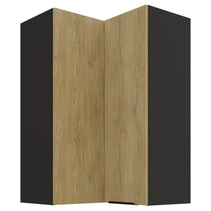 Rohová kuchyňská nástěnná skříňka Crotone 60x60 GN-90 2F s kovovou hranou úchytky odolná proti vlhkosti a poškození skříňky