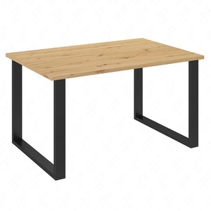 Stůl Taunton 138x90 cm řemeslný dub / černá jednoduchá forma nábytku obohacená stylovými černými nohami v loftovém stylu odolná proti rozlití deska