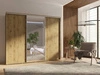 Posuvná šatní skříň se zrcadlem Silwer 255 cm dub artisan moderní design povrchová úprava ABS a hliníková vodítka dveří