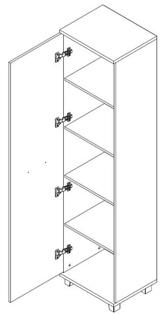 Knihovna s dvířky Maximus 50 cm dub catania moderní designový nábytek kvalitní zpracování hrany knihovny zakončené speciální dýhou