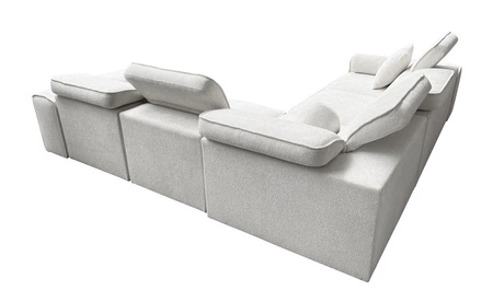 Rohová sedačka s funkcí spaní Viano III Lux krémová pravá rohová sedačka do obývacího pokoje s výsuvnou podnožkou kontejner na ložní prádlo