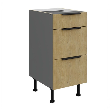 Sada kuchyňského nábytku Corsico 260 cm elegantní kuchyňské skříňky v moderních a přírodních barvách úchyty s kovovými hranami