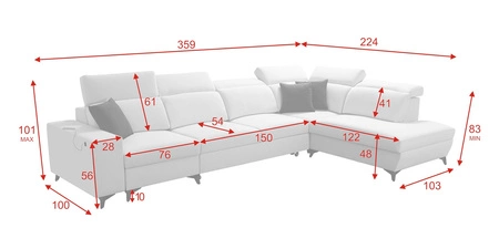 Kelly Elegantní XI rohová pohovka s funkcí spaní hnědá pravostranná stylová a pohodlná rohová pohovka z odolné tkané látky