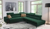 Rohová sedačka s funkcí spaní Bolmso IX zelená pravá strana pohodlná rohová sedačka do obývacího pokoje se zásuvkovými kontejnery na lůžkoviny stylový design
