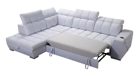 Rozkládací pohovka Luigi VII šedá levá komfortní rohová rozkládací pohovka v moderním designu
