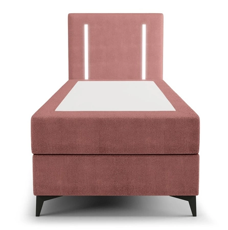 Kontinentální postel Norco 80x200 růžová stylová postel s úložným boxem osvětlení v čele postele dodává jedinečný nádech