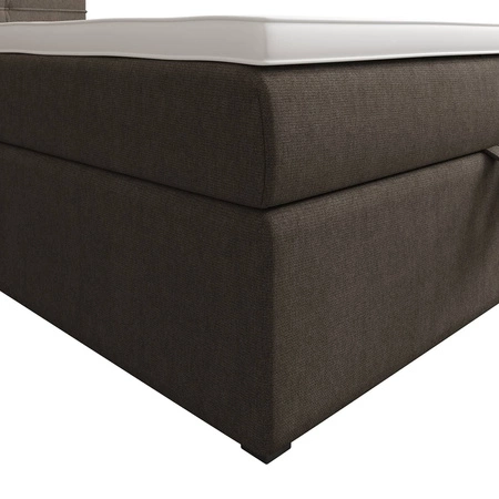 Kontinentální postel Fresno 100x200 světle hnědá v moderním skandinávském stylu s čalouněným čelem postele s úložným boxem