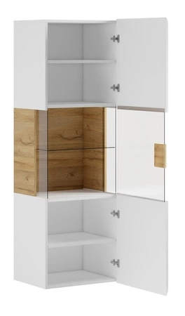 Závěsná skříňka Toledo 53 cm bílá / bílý lesk / san remo light vysoká kvalita skvělá do obývacího pokoje