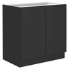 Stojící kuchyňská skříňka s policí černá 80 D 2F BB kovové hrany úchytky skříňka odolná proti vlhkosti a poškození