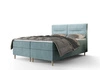 Tyrkysová kontinentální postel Voltera 160x200 v moderním skandinávském stylu s výrazným čelem
