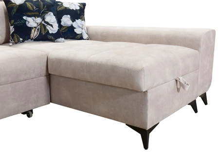 Rohová pohovka s funkcí spaní Buffalo brown pravý roh funkční a stylová rozkládací pohovka s kontejnerem na lůžkoviny