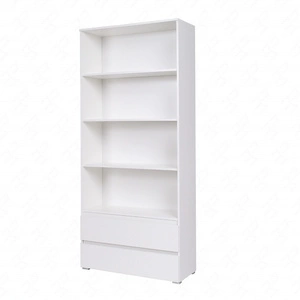 Široká knihovna se zásuvkami Jednoduchá bílá barva Vysoce kvalitní zpracování Stylový a funkční nábytek do pokoje pro mládež, obývacího pokoje nebo kanceláře