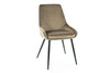 Čalouněná židle Cobe olivově zelené moderní a funkční jídelní židle s kovovými nohami