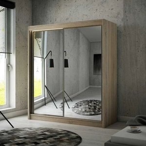 Posuvná šatní skříň Avila 200 cm světlý dub sonoma ergonomická a velmi funkční šatní skříň v moderní podobě s geometrickými tvary