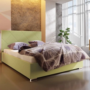 Čalouněná postel Hernani 140x200 mint s moderním čelem ideální do ložnice