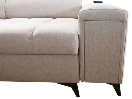 Rohová sedací souprava s funkcí spaní Bolmso II hořčice pravá rohová sedací souprava s kontejnerem na ložní prádlo s plnovýsuvnou zásuvkou v boční části nábytku