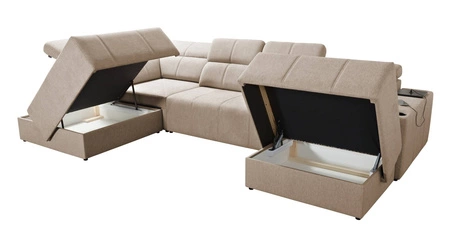 Rohová pohovka s funkcí spaní Tesalia VI hnědá pravá Moderní a pohodlná rohová pohovka s funkcí posuvného opěradla