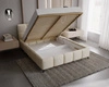 Čalouněná postel Olne 160x200 béžová stylová postel s úložným prostorem na lůžkoviny pohodlný podhlavník zaujme svým elegantním designem