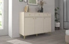 Komoda Kioto I 125 cm béžová minimalistická forma ideální komoda do obývacího pokoje nebo ložnice zlaté doplňky