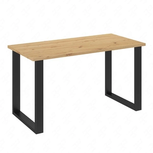 Stůl Taunton 138x67 cm řemeslný dub / černá jednoduchá forma nábytku obohacená stylovými černými nohami v loftovém stylu odolná proti rozlití deska