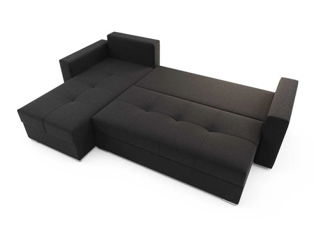 Rohová sedací souprava s funkcí spaní Aldo černá levá strana zaručuje nejvyšší pohodlí a funkčnost