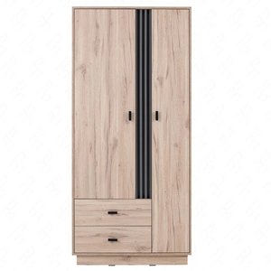 Šatní skříň Estan 90 cm dub estan světlý / antracit Moderní designový nábytek Šatní dveře zdobené lamelami Šatní skříň do ložnice
