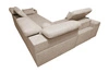 Rohová pohovka s funkcí spaní Tesalia II Lux béžová levá pohodlná rohová pohovka s posuvným opěradlem a výsuvnou podnožkou