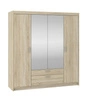 Zrcadlová šatní skříň Rene 176 cm světlý dub sonoma moderní design stylové stříbrné úchytky