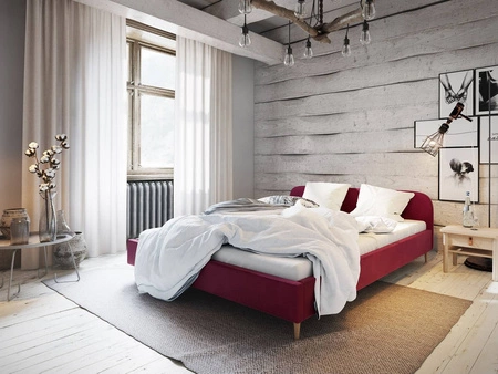 Ivrea 180x200 bordó čalouněná postel s čelem v moderním stylu ideální do ložnice