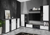 Sada nábytku Senja matera / bílá moderní design dekorativní rýhovaná čela s kovovými úchytkami