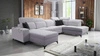 Kelly Sleek VI šedá jasanová levá rohová pohovka s funkcí spaní moderní designová rohová pohovka do obývacího pokoje s nastavitelnými opěrkami hlavy
